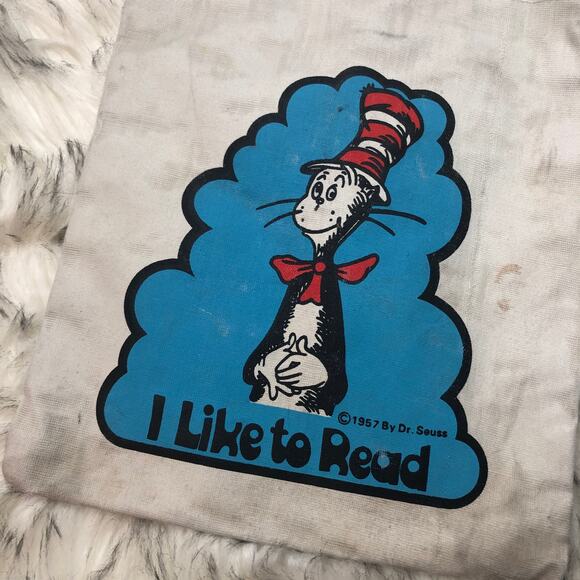 Vintage Dr. Seuss Cat in the Hat I Like To Read Mini Tote Bag - Picture 4 of 13